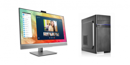 Kombo Pc desktop assemblato+MONITOR HP 27" LED 16:9 WEBCAM INTEGRATA