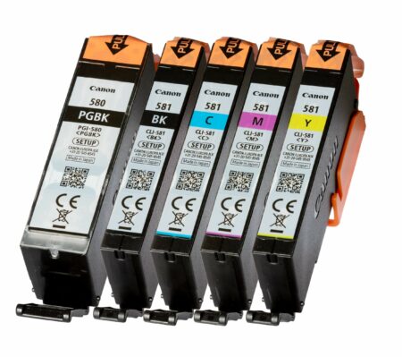 5 Cartucce Canon PGI-580 CLI-581 XXL Nero + Colori con CHIP Compatibili